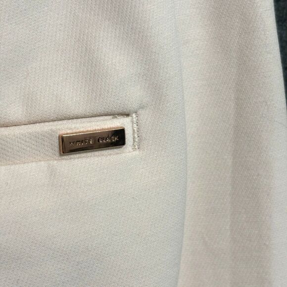 WHBM The Straight Crop Ankle Pant Women's Sz 00 Cream Embroidered Hem - Picture 6 of 9